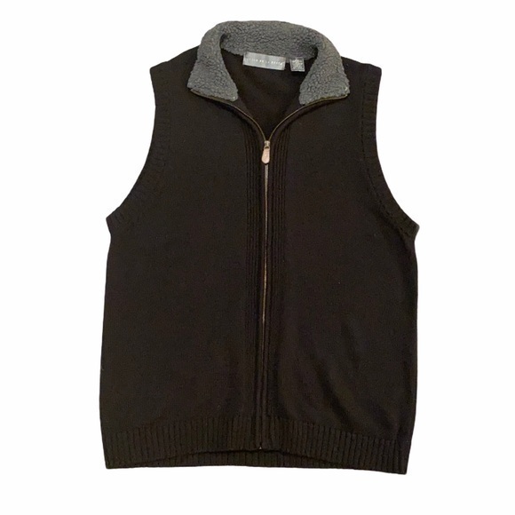 Oscar De La Renta size large full zip sweater vest - Picture 1 of 6
